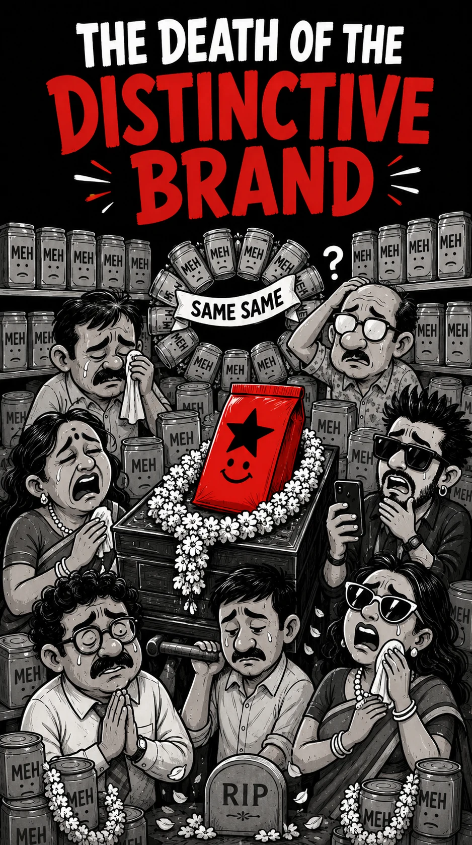 The Death of the Distinctive Brand editorial illustration